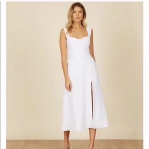 Park & Fifth White Midi Dress with Slit